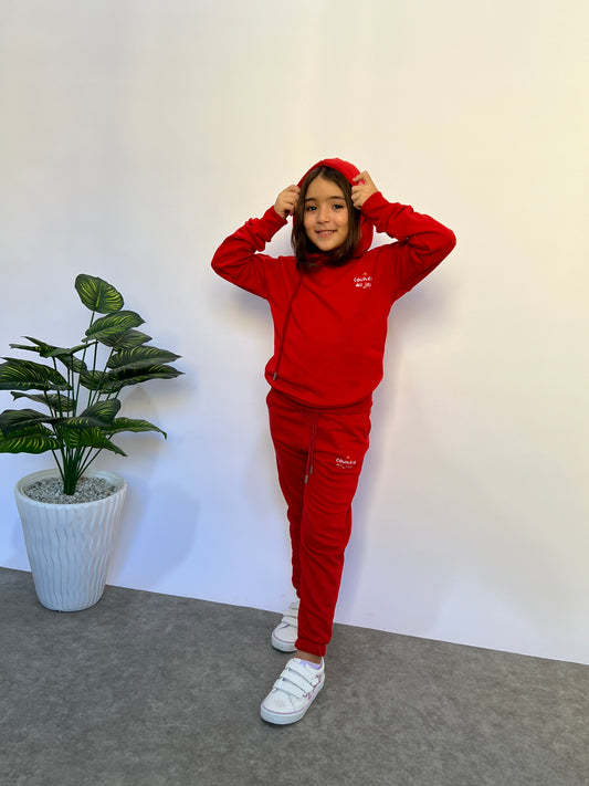 Ensemble Hoodie & jogging imprimé - Rouge