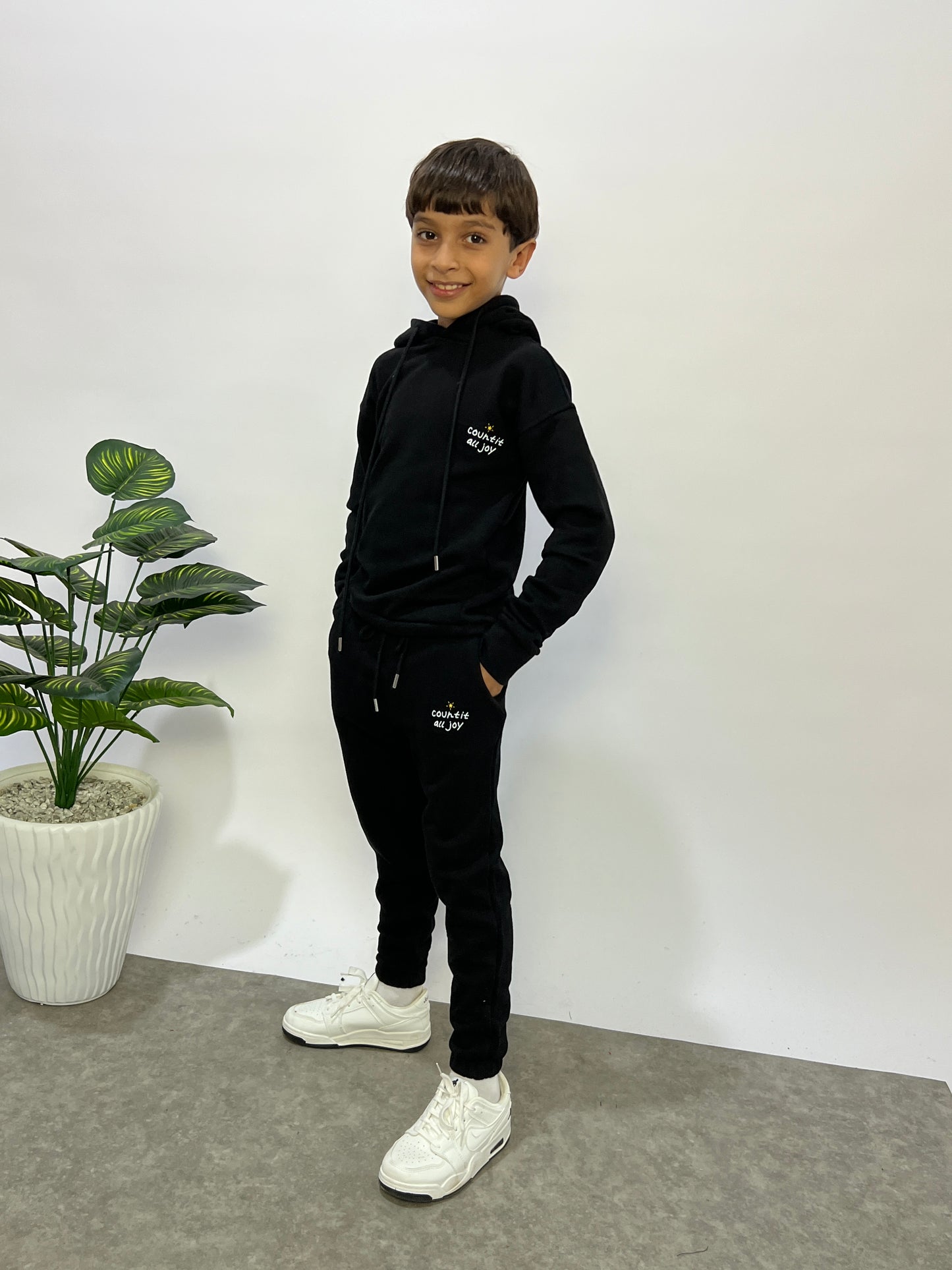 Ensemble Hoodie & jogging imprimé - Noir