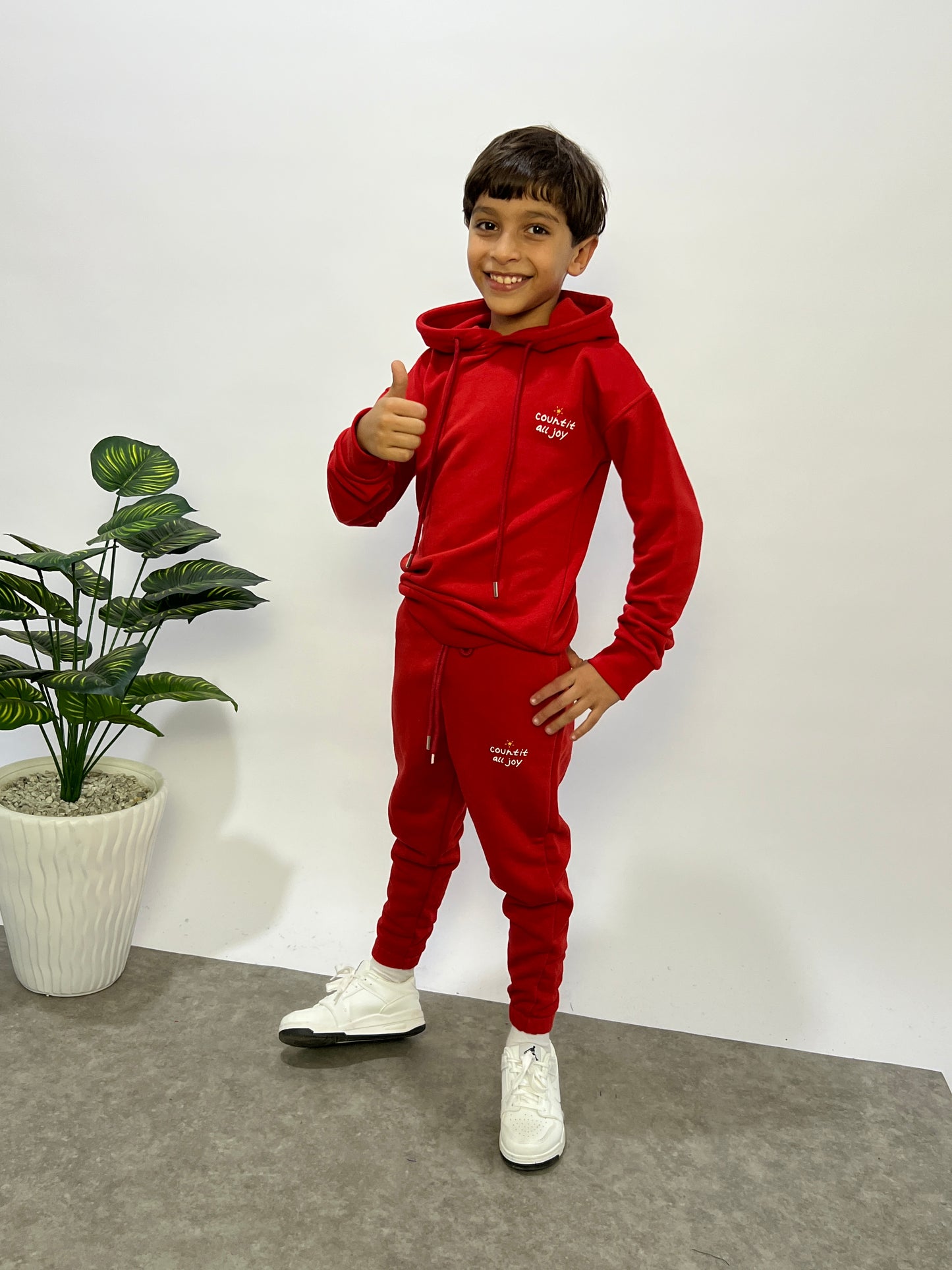 Ensemble Hoodie & jogging imprimé - Rouge